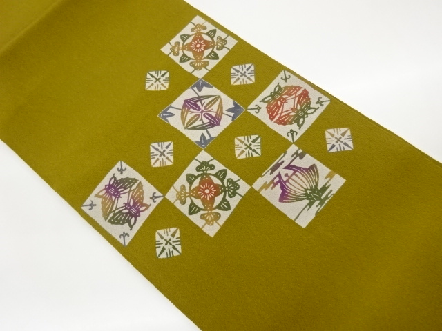 JAPANESE NAGOYA OBI / CHIRIMEN / BUTTERFLY